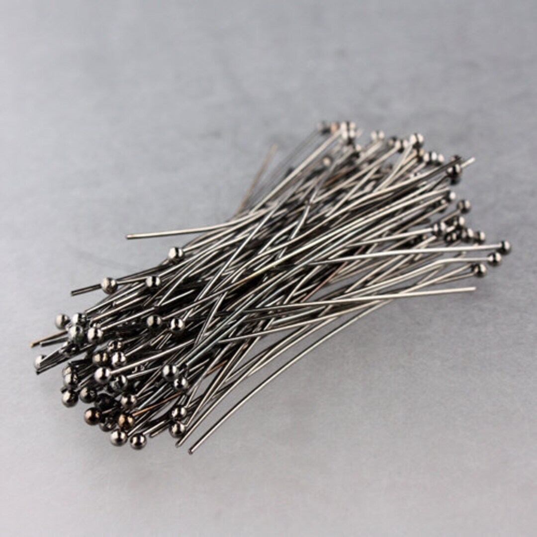 300 Gold Plated Flat Headpins One Inch 22gauge 22G 0.6mm Gold Head