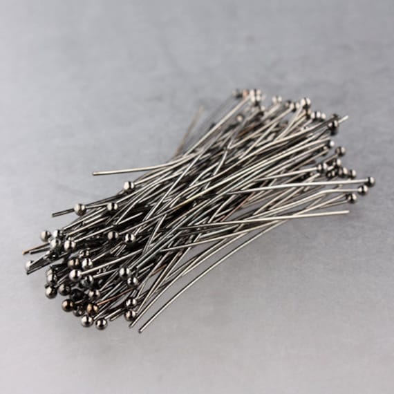500 Gunmetal Ball Headpins Head Pins 2 Inches 50mm 22 | Etsy