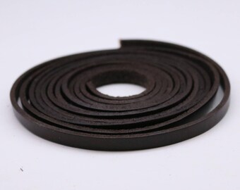 Dark Brown Genuine Leather Strap: 1/4 Inch Flat Strip 30 feet