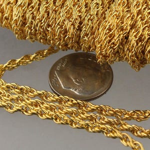 10 ft of Gold Plated Fashion Rope Chain - 3.9x3.0mm Link - Chain Thickness 2.7mm