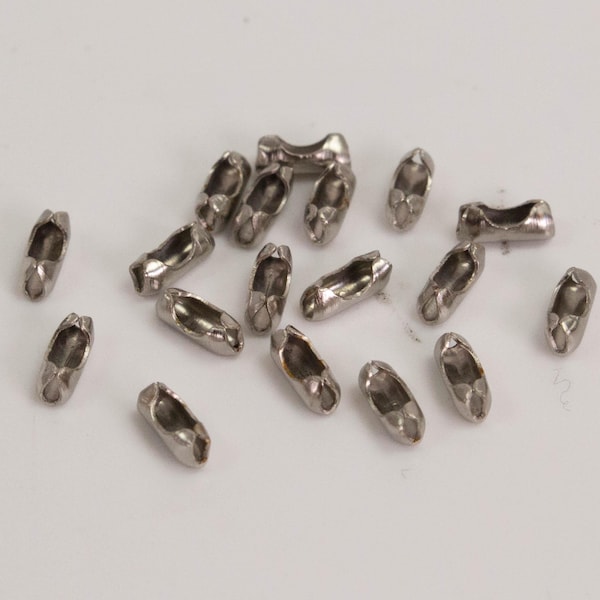Antique Silver Plated finished ball chain connector for 1.5mm - Insert Type - BALLCON15 100pcs - Wholesale Bulk Lot