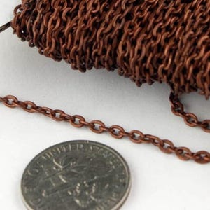 32Ft. antik kupferfarbene Flachbandkabel Ketten - 3x2.2 mm ungelötet - 322FLAT