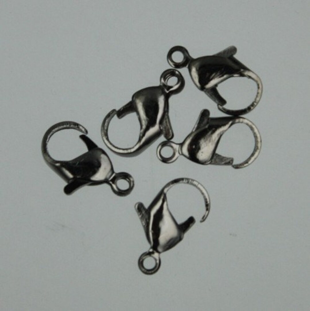 Gunmetal 12mm Lobster Clasps, Claw Clasps, Necklace Clasps