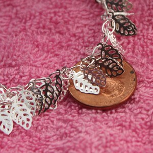 NEW New 12 inch of Sterling Silver Plated leaf Chain -5x10mm Disc