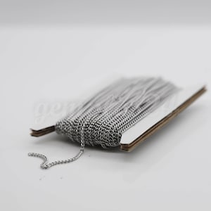 Stainless Steel Curb Chain: 2.2mm Width, 316L Soldered Link Bulk Chain