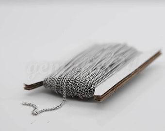 Stainless Steel Curb Chain: 2.2mm Width, 316L Soldered Link Bulk Chain