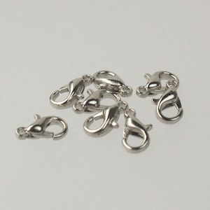 Rhodium Plated Alloy Zinc lobster claw clasp 10x5mm - LOB10 30 pcs - Bulk Pack image 1
