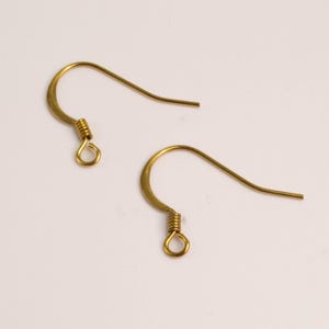 Raw Brass Finished flat fish Hook with ball Earwire 19X14mm 100 pcs - Wholesale Bulk Lot