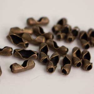 100pcs of Antique Brass finished ball chain connector for 2.4mm -Insert Type BALLCON24