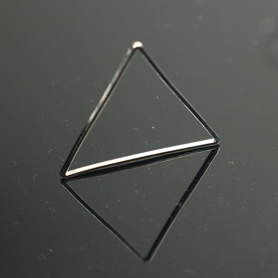 Sterling Silver Plated Brass Triangle Connectors: 29mm Links 15 pcs - Bulk Pack