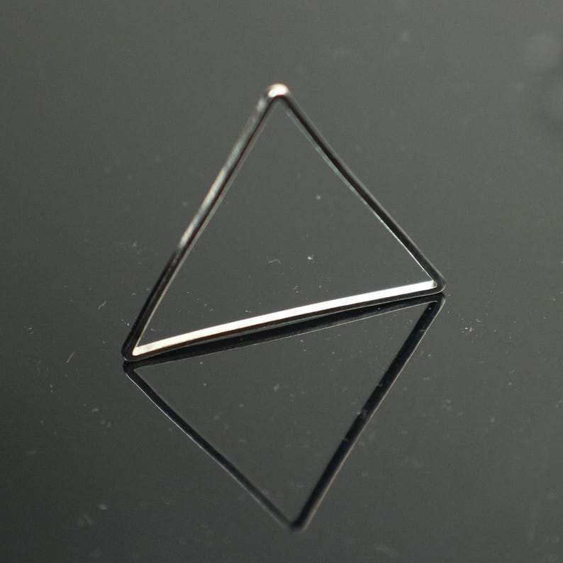 Sterling Silver Plated Brass Triangle Connectors: 29mm Links 15 pcs - Bulk Pack image 1