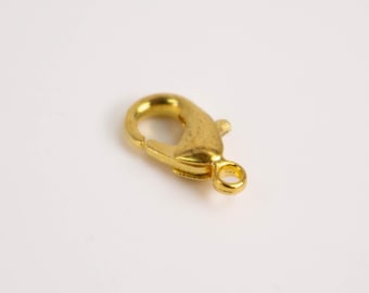 Gold Tone Plated lobster claw brass clasp 12X7mm - Bulk Pack