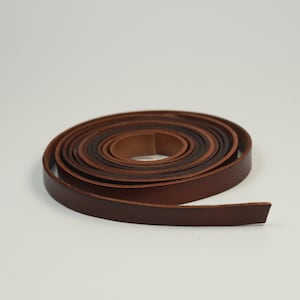 Mahogany Brown Genuine Leather Strap: 3/8 inch, Long 7 feet