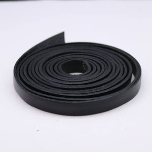 3/8 inch 10mm x 84&quot; Black Genuine Leather Strap - Premium Quality Real Leather - 7 Feet Long - 3/8 Inch / 10mm Flat Strip -Ship USA