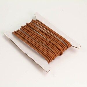 Cordoncino in pelle marrone chiaro: 2 mm rotondo in vera pelle, 5 piedi