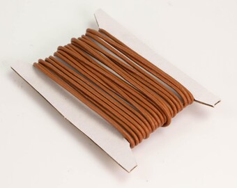 Light Brown Leather Cord: 2mm Round Genuine Leather 5 feet