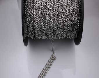 5 ft of Antique Silver plated curb chain - 5.75x3.3mm - unsoldered link