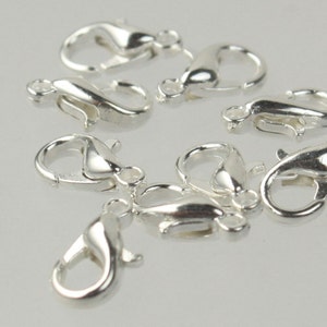 30 pcs of Silver Plated Alloy Zinc lobster claw clasp 10x5mm - LOB10