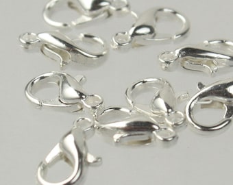 30 pcs of Silver Plated Alloy Zinc lobster claw clasp 10x5mm - LOB10