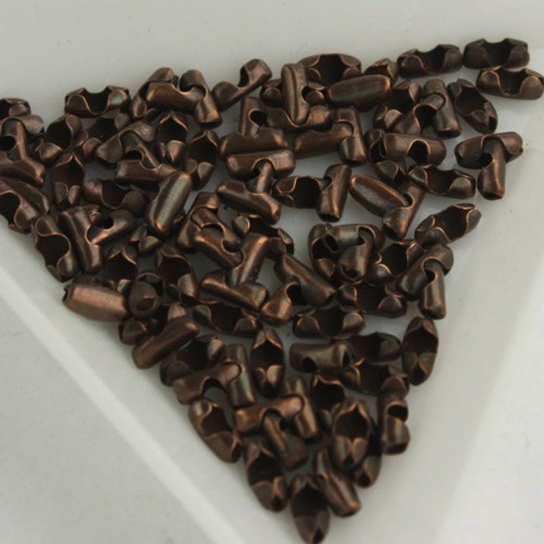 100pcs of Antique Copper Finished Ball Chain Connector for Etsy