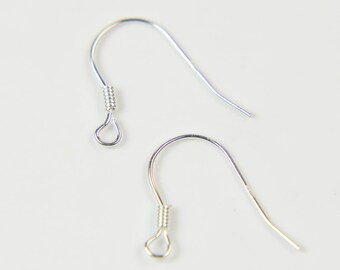 Sterling Silver Ear Wires: 15x19mm French Hook Earring Findings