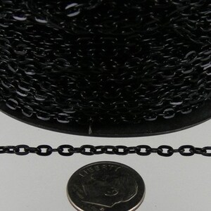32 ft of Black Finished Flat Cable Chain - 4x3mm Unsoldered Link - 43F