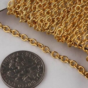 12 ft of Gold Plated Cable Chain - 3.8x2.7mm unsoldered link - 3827CA