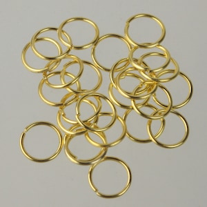 12mm Jump Rings, 50 Gold Plated Jump Rings Jumprings Open 12x1.2mm 16 Gauge 16G Link Connector Open Jump Rings -  12x12mm