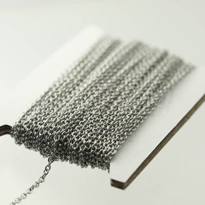 3 feet Stainless Steel Small Dainty Cable Chain SOLDERED -  2x2.5mm 1.95mm width  SOLDERED - ST225S