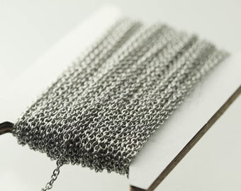 32 feet Stainless Steel Small Dainty Cable Chain SOLDERED -  2x2.5mm 1.95mm width  SOLDERED - ST225S