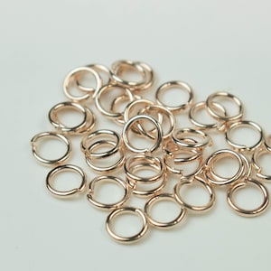 Rose Gold Jump Ring Bulk Open Link - 5mm - 100 Pcs - 0.8mm 20G 20 Gauge Thickness - Round Jewelry Finding Making Connector Jumpring 8x5mm