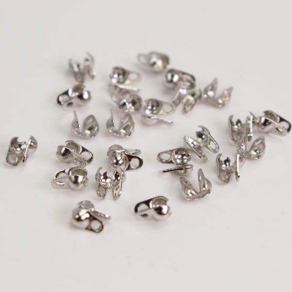 Antique Silver Plated Ball Chain Connector: 1.5mm & 1.2mm 100pcs - Wholesale Bulk Lot