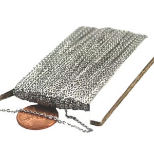 Surgical Stainless Steel Flat Cable Chain: 1.55mm Soldered Link 100 feet - Bulk Spool