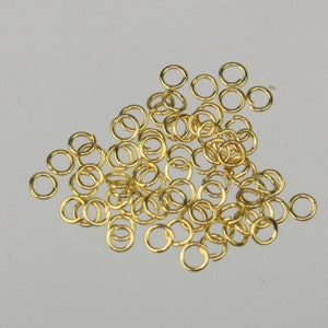 3mm Jump Rings, 200 Gold Plated Jump Rings Jumprings Open 3x0.5mm 24 Gauge 24G Link Connector Open Jump Rings - 5x3mm