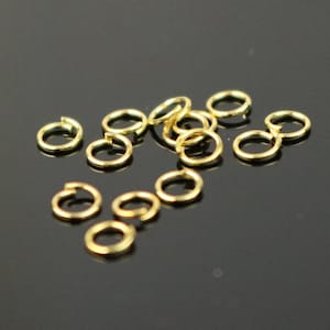 3mm THIN Jump Rings, 200 Gold Plated Jump Rings Jumprings Open 3x0.4mm 26 Gauge 26G Link Connector Jump Rings ship from 4x3mm image 1