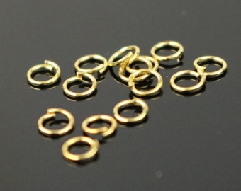 3mm THIN Jump Rings, 200 Gold Plated Jump Rings Jumprings Open 3x0.4mm 26 Gauge 26G Link Connector Jump Rings - ship from - 4x3mm