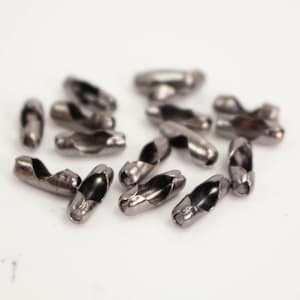 Gunmetal finished ball chain connector for 2.4mm - Insert type BALLCON24 100pcs - Wholesale Bulk Lot