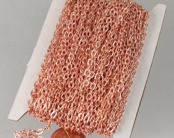 Cadena de cable texturizada chapada en cobre anti-deslustre: Cadena a granel (4 x 3 mm)