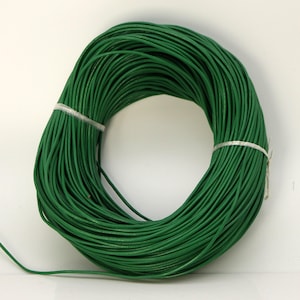 Cordoncino in pelle verde: 2 mm rotondo in vera pelle, 5 piedi