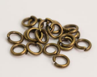 Antique Brass Finish Jump Rings 5mm: 18 Gauge Open Link Connectors