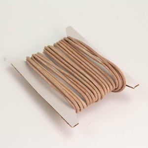5 feet Natural Leather Brown Leather Cord - 2mm Genuine Leather Round Cord (24) - USA Seller
