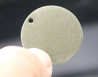 10 pcs of  Stainless Steel Stamping Blanks Disc - 30mm 18 gauge 1.0mm thickness - Blank Stamping Metal Flat Discs Tags