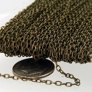 32 ft spool Antiqued Brass round cable chain 2X2.5mm