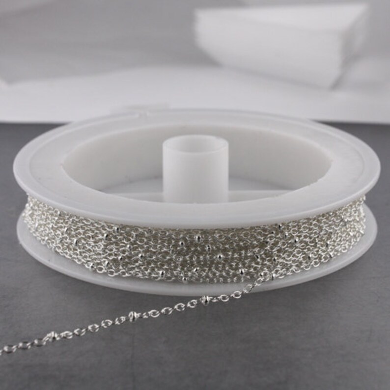 Sterling Silver Plated Chain Bulk Chain 100ft Spool of Tiny Etsy