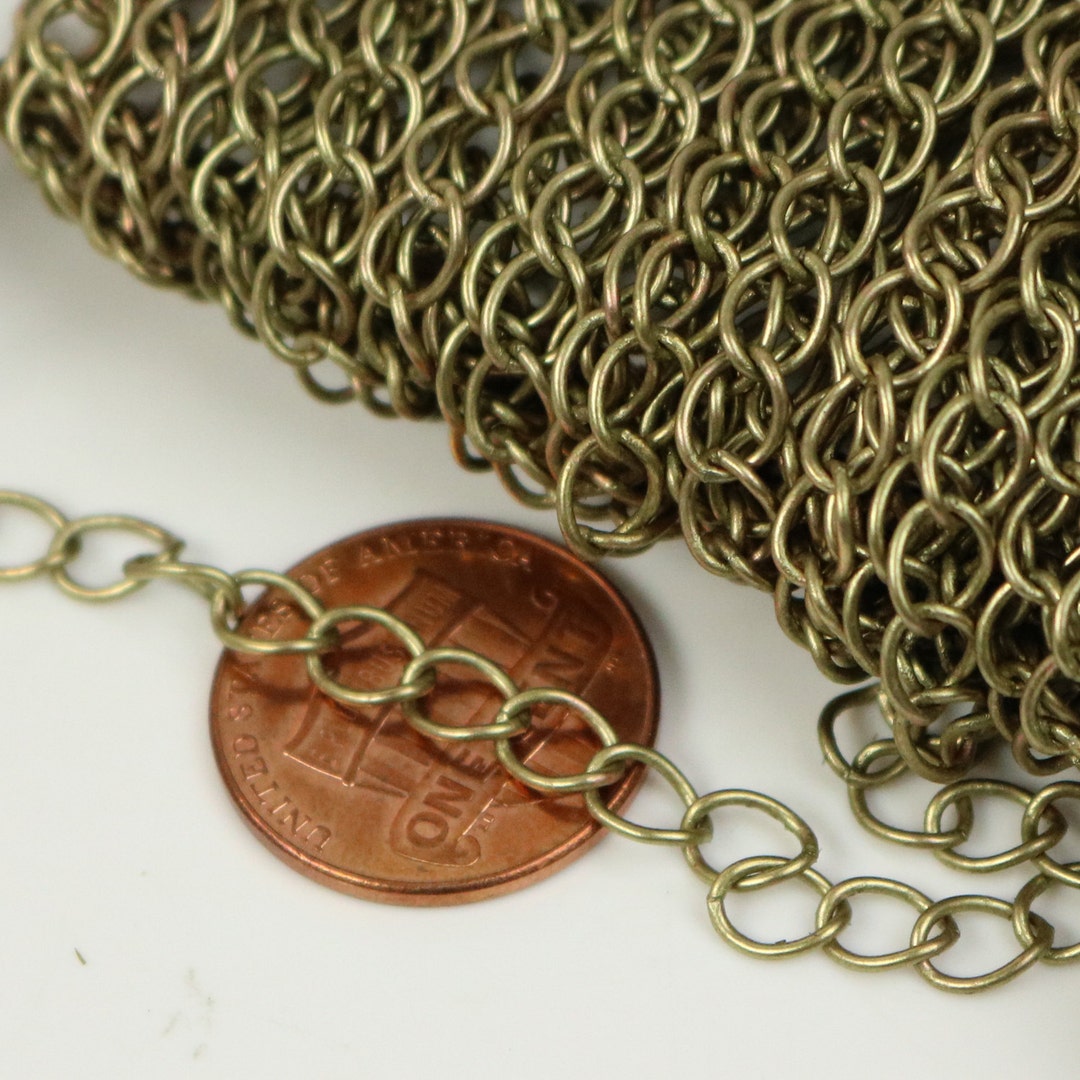 32 Ft Antique Brass Bronze Solder Big Curb Chain LARGE Etsy