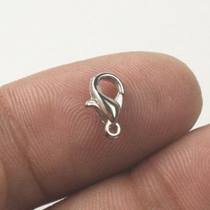 30 pcs of Rhodium Plated Alloy Zinc lobster claw clasp 10x5mm - LOB10