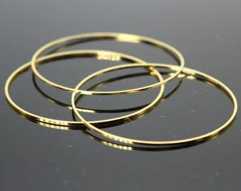 24K Gold Plated Brass Ring Connectors - 50mm 10 pcs - Bulk Pack