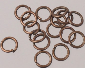 Antique Copper Plated Finish Jump Rings: 8mm, 16 Gauge 100 pcs - Wholesale Bulk Lot