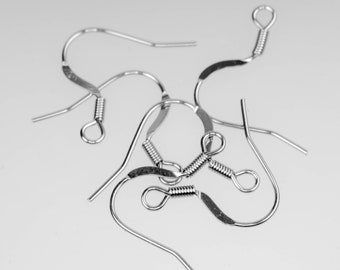 Boucles d&#39;oreilles crochets plates en acier inoxydable chirurgical - 20/50/100/500 pcs - 20 x 18 mm 21G