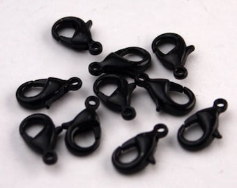 25 pcs of lobster claw clasp 12X7mm - BLACK - LOB12B